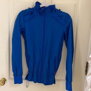 Blue Lulu Lemon insulated water resistant hooded jacket